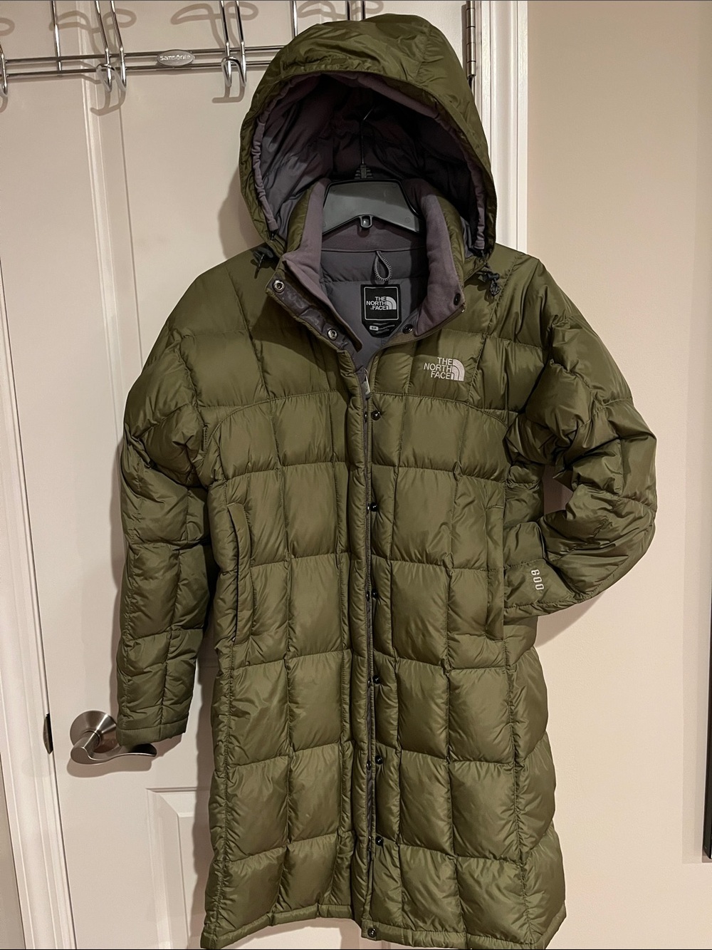 The North Face Olive Green Women's Long Puffer Coat 600-Fill - Size Small